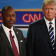 Republican presidential candidates Ben Carson and Donald Trump take part in the presidential debates at the Ronald Reagan Presidential Library in Simi Valley, Calif., on Sept. 16, 2015.
Justin Sullivan/Getty Images